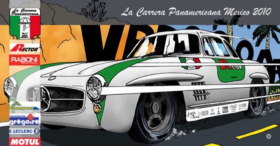 illustration de la Mercedes 300 SL papillon de Philippe Vandromme et Frédéric Vivier