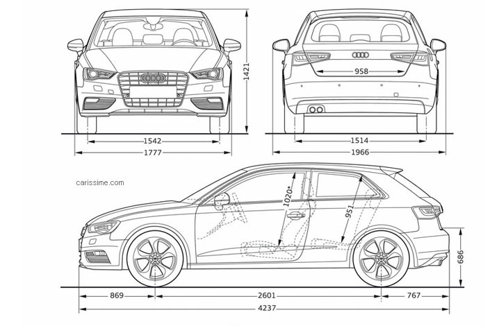 Audi A3 3 Voiture Compacte 2012 Dimensions