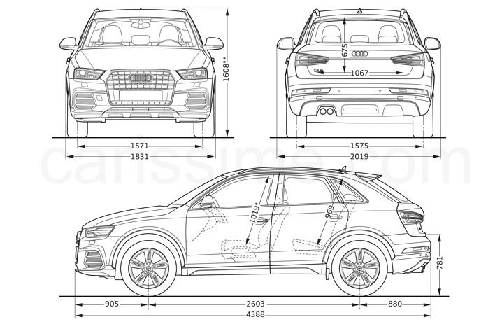 Dimensions Audi Q3 2015