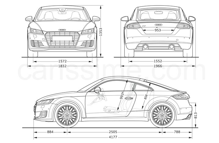 Dimensions Audi TT 3 Roadster