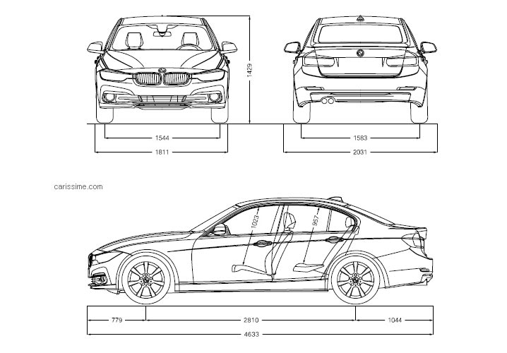 BMW Série 3 VI 2015 Dimensions