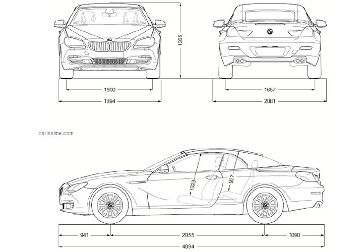 Dimensions BMW 6 II Cabriolet 2015