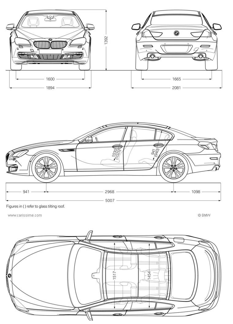 BMW Série 6 Gran Coupé Dimensions
