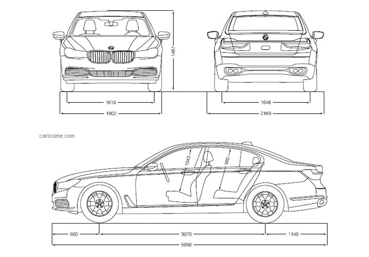Dimensions BMW Série 7 - 6 2015