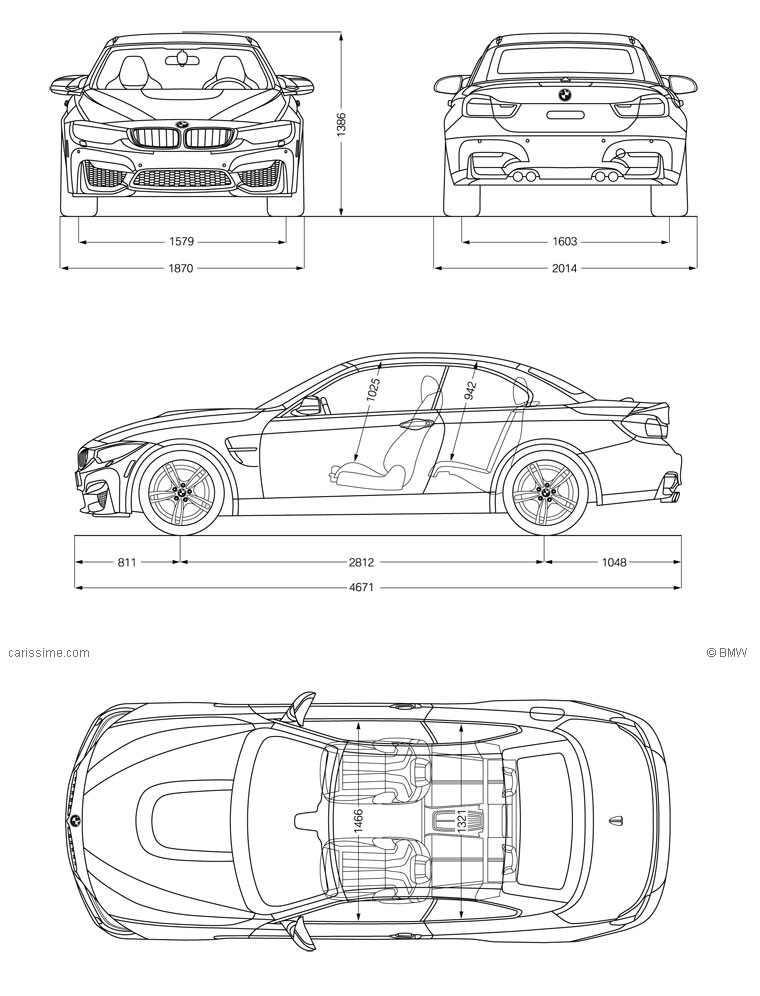 BMW M4 Cabriolet CC Dimensions