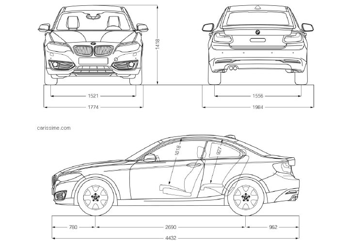 BMW Série 2 Dimensions