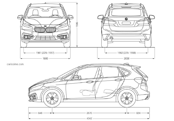 Dimensions BMW Série 2 Active Tourer 2014