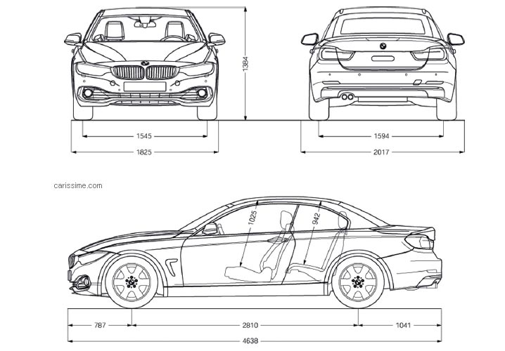 BMW Série 4 Cabriolet CC Dimensions
