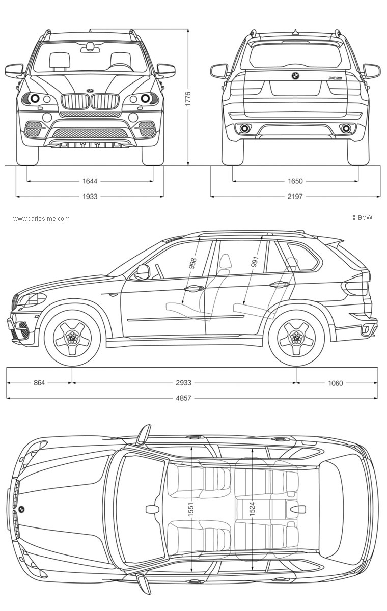 BMW X5 2 Restylage 2010 Dimensions