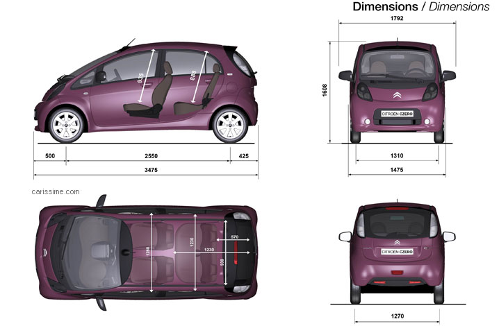 Citroën C-Zero Dimensions