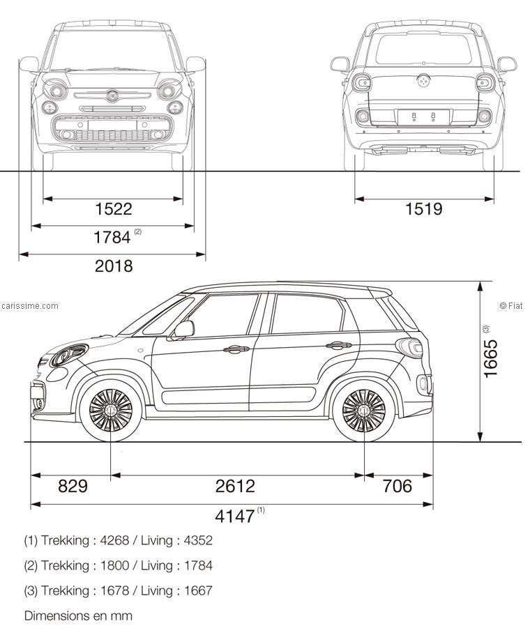 Fiat 500L Dimensions