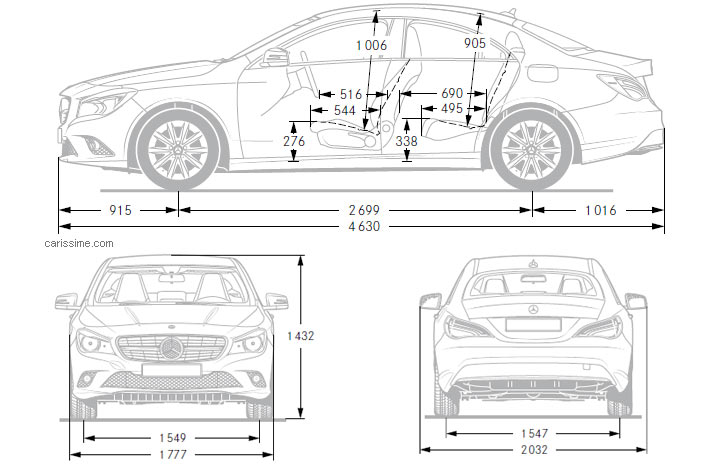 Mercedes Classe CLA Dimensions