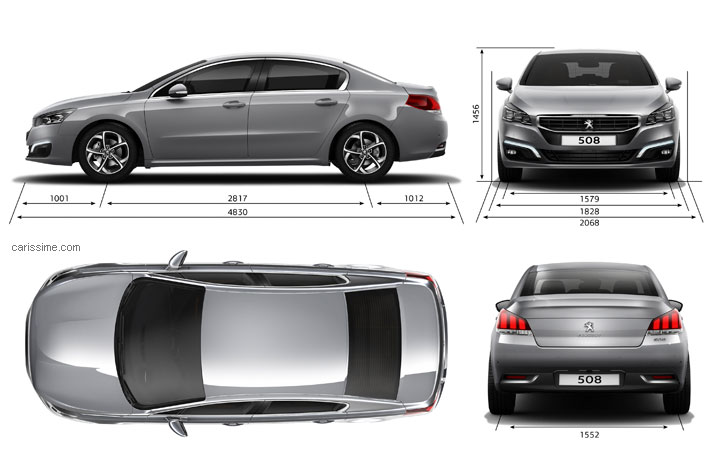 Peugeot 508 2014 Restylage Dimensions