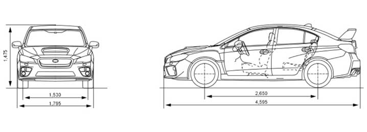 Dimensions Subaru WRX STI 2014