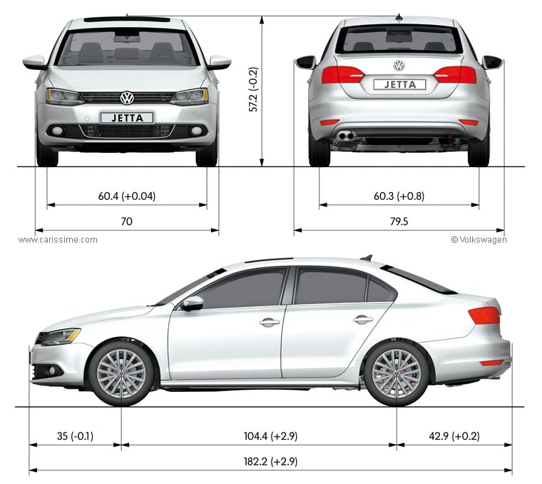 Volkswagen Jetta 4 2011 dimensions