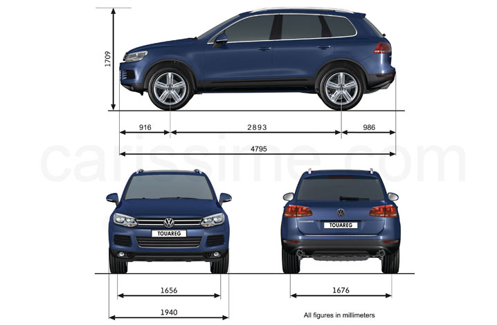 Volkswagen Touareg Restylage 2014 Dimensions